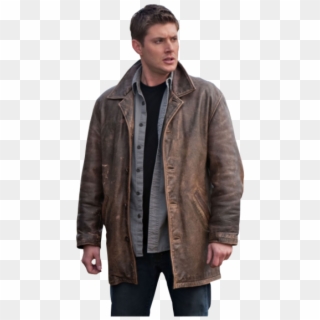 Dean Winchester - Mens Brown Leather Jacket Winter Clipart