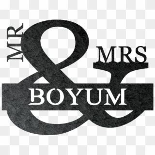Personalizable Steel Wall Sign - Mr & Mrs Monogram Clipart