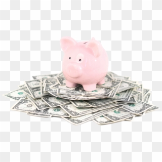 Png Pig Bank With Dollars - Piggy Bank With Money Clipart