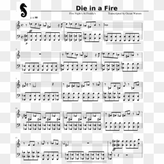 Die In A Fire- Five Nights At Freddy's Sheet Music - Gravity Falls Weirdmageddon Theme Piano Sheet Music Clipart
