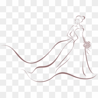 Wedding Invitation Bride Dress Clip Art - Illustration - Png Download