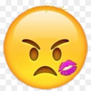 #angry #enojado #emoji #emojis #love #amor #kiss #beso - Smirk Face Emoji Png Clipart