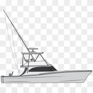 Types Of Fishing Boats - Offshore Fishing Boat Drawing Clipart