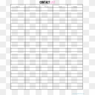 Moving Contact List-0 1,237×1,600 Pixels Household - Blank Printable Sign In Sheet Template Clipart