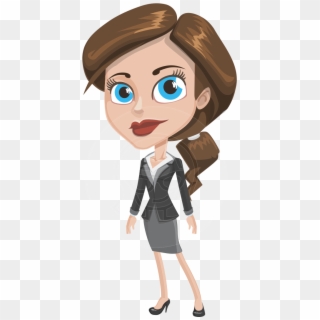 An Attractive Business Woman Prepared As A Fully Functional - Cartoon Office Lady Clipart
