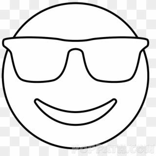 How To Draw A Sunglasses Pop Path - Dibujar Caras De Emojis Clipart