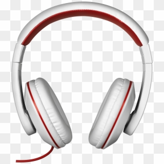 Red White Headphones - Headphones Png Clipart