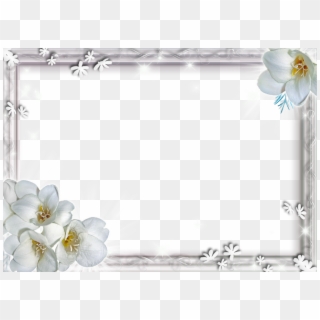 White Flower Frame Png Clipart