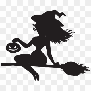 Witch On Broom Silhouette Png Clip Art Transparent Png