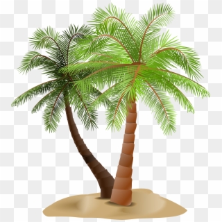 Palms In Sand Transparent Png Clip Art Image - Palm Trees With Sand Png
