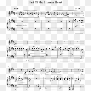 Part Of The Human Heart Sheet Music For Piano, Voice - Paris Chainsmokers Sheet Music Clipart