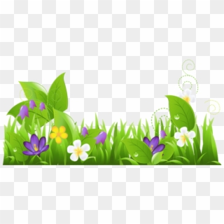 Free Png Grass And Flowers Png Images Transparent - Flower Field Clipart Png