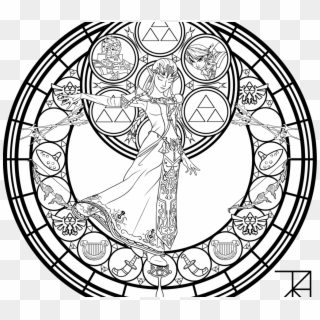 Image Result For Legend Of Zelda Link Colorings Wallpaper Kingdom Hearts Stained Glass Coloring Page Clipart 2801315 Pikpng