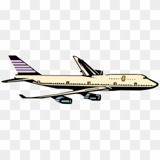 Vector Illustration Of Commercial 747 Airplane Boeing - Monoplane Clipart