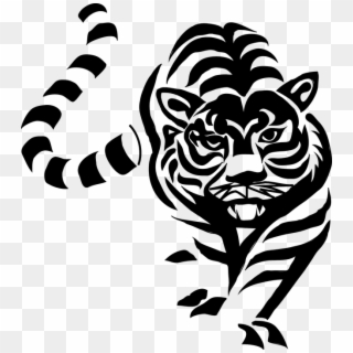 Tiger Clipart Black And White - Png Download