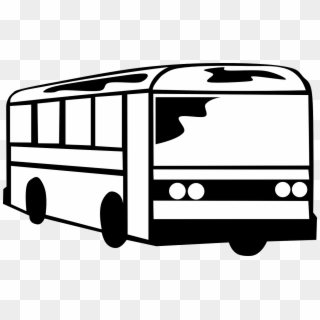 Travel, Bus Coach Black White Transportation Trip - Bus Black And White Clipart