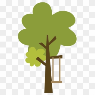 Swing Clipart Tree Swing - Tree With A Swing Clipart - Png Download