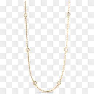 Roberto Coin 18k White Gold Necklace With 10 - Gold Chain With Diamonds In Between Clipart
