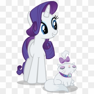 Bow, Cat, Collar, Eyes Closed, Official, Opalescence, - Rarity And Her Cat Clipart