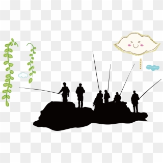 Fishing Lure Angling Fisherman Fly Fishing - Transparent Fishing Silhouette Png Clipart