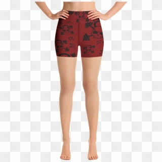 Live Fast Die Strong High-waist Red Skull Print Shorts - Yoga Pants Clipart