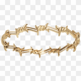 Barbed Wire Gold Bangle For Men - Bracciale Filo Spinato Oro Clipart