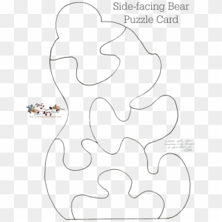Отображается Файл "side Facing Bear Puzzle Card Template - Free Puzzle Card Templates Clipart