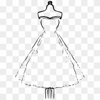 Bridal Dress Mannequin Wedding Png Image - Black And White Dresses Cartoon Clipart