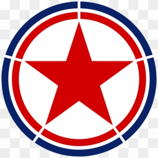 Roundel Of North Korea - Blue Red And White Star Flag Clipart