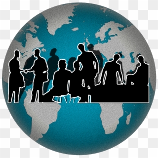World Cooperation Teamwork Png Image - Globe With White Continents Clipart