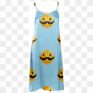 Slip Dress - Smiley Face With Mustache Clipart