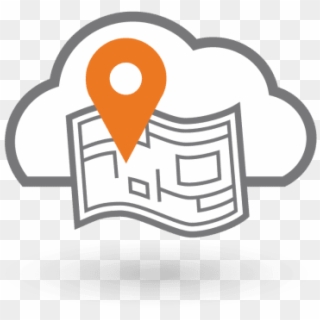 Location Analytics - Orange Cloud Clipart