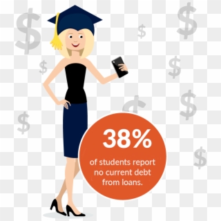 Students Hold Down Debt But Are Concerned About Finances - Cartoon Clipart