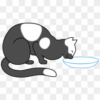 Milk Clipart Cat - Cat Drinking Milk Clip Art - Png Download
