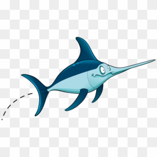 Shark Fish Underwater - Sword Fish Cartoon Png Clipart