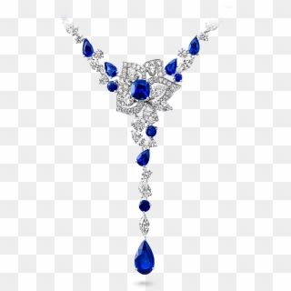 A Graff Peony Motif Sapphire And Diamond Necklace - Graff Peony Necklace Clipart