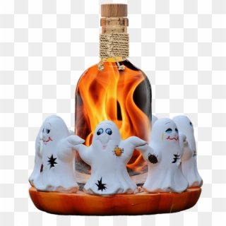 Halloween, Ghosts, Ghost, Bottle, Fire Water, Flame - Ghost Bottle For Halloween Clipart