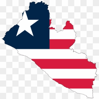 Flag Map , - Liberia Flag Map Clipart