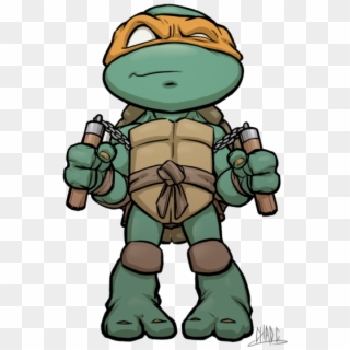 Ninja Turtles Clipart Cartoon - Michelangelo Ninja Turtle Drawing - Png Download