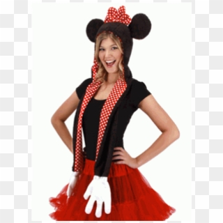 Disney Minnie Mouse Hoodie Scarf With Mittens At Cosplay - Minnie Mouse Adult Cute Costume Clipart