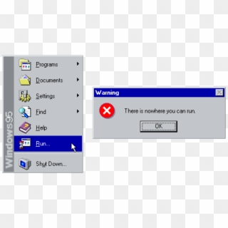 Windows95 Sticker - There Is Nowhere You Can Run Clipart