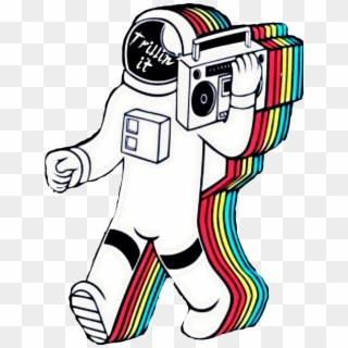 Astronaut Drawing Trippy - Retro Music Clipart