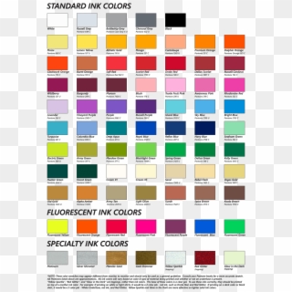 Screen Print Color Chart Urbanfly Apparel Png Leukemia - Printing Color Chart Clipart