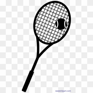 Banner Free Library Racket Clip Art Sweet - Tennis Racket Clipart Black And White - Png Download