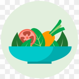 Fruits And Veggies - Cartoon Vegetables On A Plate Clipart