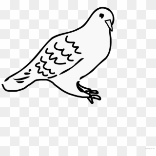 Love Doves Animal Free Black White Clipart Images Clipartblack - Sitting Dove Drawing - Png Download