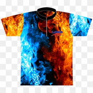 Lord Field Red/blue Flames Dye-sublimated Shirt - Blue Flame Bowling Shirt Clipart