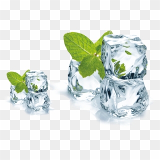 Cube Menthol Spicata Ice Juice Mentha Mint Clipart - Ice Cube With Mint Leaf - Png Download