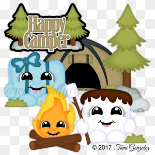 Camping Cuties Camping With Kids, Cute Designs, Clip - Cartoon - Png Download