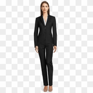 Black Wool Blend Pant Suit - Whole Body Formal Attire Png Clipart